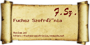 Fuchsz Szofrónia névjegykártya